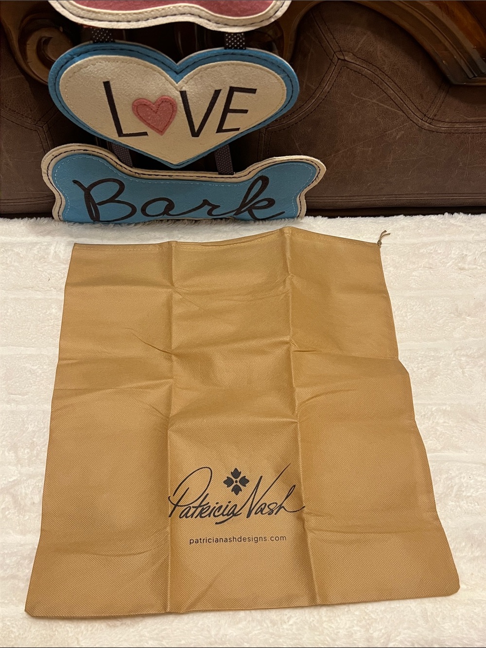 Patricia Nash Tan Drawstring Dust Bag 17 X18